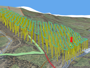 Terrain following to maintain accuracy and map quality